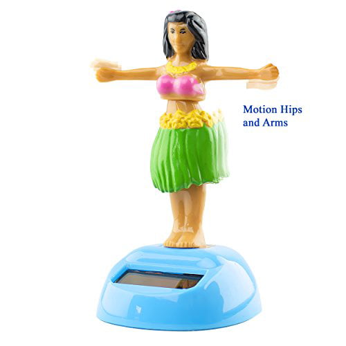 Dancing Hawaiian Solar Powered Hula Girls Bobble Head Plastic Toy Sun Catcher 