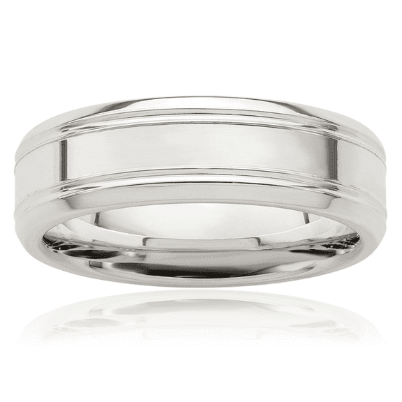 925 Sterling Silver 6mm Edge Plain Classic Wedding Band Ring