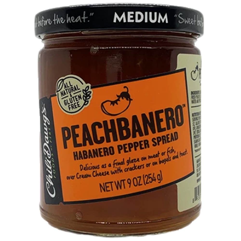 Chili Dawgs Peachbanero Pepper Spread 9 oz. Gluten & Msg Free Medium Heat 00203