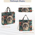 thumbnail image 6 of FORMRS Womens Corduroy Tote Bag Crossbody Shoulder Handbag with Pocket, Flowers and Cat, 6 of 7