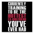 thumbnail image 1 of DistinctInk Custom Bumper Sticker - 10" x 10" Decorative Decal - Black Background - Training to be Hottest Ex Girlfriend Ever, 1 of 2