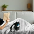 thumbnail image 3 of Eye Soft Flannel Fleece Throw Blanket, Flirty Woman Eyes and Thick Lashes Beauty Glamor Youth, Cozy Plush for Indoor and Outdoor Use, 50" x 60", Blue Black Pale Grey, by Ambesonne, 3 of 5