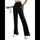 thumbnail image 2 of Pantalones Anchos de Pierna para Mujer, de Cintura Alta, para Estar en Casa, con Cintura Elástica, para Otoño e Invierno, Informales, de Punto Negro XL, 2 of 10