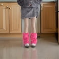 thumbnail image 5 of Bright Solid Color Furry Boot Covers Cuff for Women Soft Warm Leg Accessories Plush Leg Warmers for Party Dress Up, 5 of 8