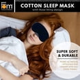 thumbnail image 2 of Friends of Meditation 100% Cotton Sleep Mask | Light Blocking Sleep Eye Mask, Comfortable & Soft, Night Eye Mask for Travel | 100% Blackout w Nose Wire & Adjustable Band (Black), 2 of 7