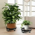 thumbnail image 4 of CERBIOR Metal Plant Caddy Heavy Duty Plant Stands Pot with 4 Rolling Wheels Indoor/Outdoor Holds Up 12 Inches and 80 Lbs Strong and Sturdy Design 2 Pack, Round, Black, 4 of 6