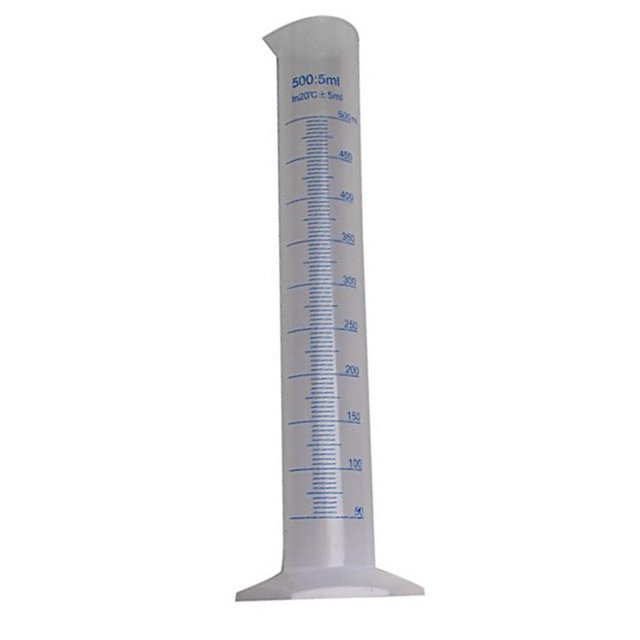 Speravity Cilindro de medición de plástico de 500 ml Tubo de línea azul Herramienta de medida de precisión resistente a la corrosión Material de laboratorio