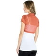 thumbnail image 7 of Fashion Secrets Women's Short Sleeves Sheer Chiffon Bolero Shrug Short Cardigan (Small, Orange), 7 of 7