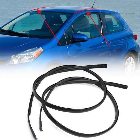 JJMY 2Pcs Roof Drip Moulding Left & Right Side For Toyota 2007-2011 Yaris Hatchback