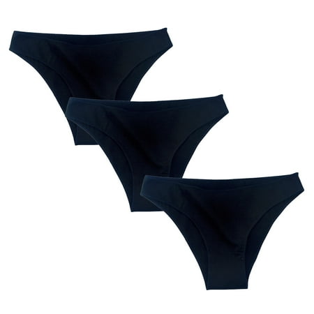 ATOYSOY Women s Plus Size Hip Lifting Cotton Panties  3 Pack Stretchy Low Waist Underpants Solid Panty High Cut Comfy Clearance Shapewear Control Briefs Seamless Multipack Black M