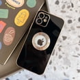thumbnail image 6 of Cute for iPhone 13 6.1-inch Case with Gold Logo Circle,Plating Shockproof Protective Soft Silicone Back Cover Cases with Clear Acrylic Camera Lens Protector(Black), 6 of 12