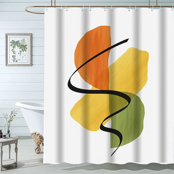 Digital Printed Shower Curtain Waterproof And Anti-fog Bathroom Curtain Nordic Creative Simple Bathroom Curtain 1.8M * 1.8M