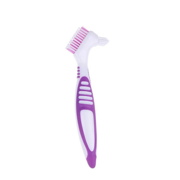 Xihbxyly Cepillo para Dentaduras Postizas, Ergonómico y de Fácil Agarre, Cerdas de Nailon de Doble Cara, Limpieza Eficaz para Dentaduras Postizas, Higiene Bucal Diaria, Perfecto para Personas Mayores