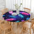 thumbnail image 3 of Floral Bohemian Style Round Tablecloth 44 Inch Elastic Edge for 38-42 Tables Easy Wipe Clean Surface Home and Events, 3 of 7