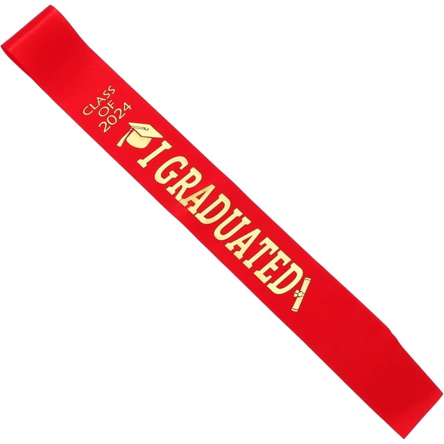 HUGFEGWE Graduate Sash Class of 2024 Graduation Stole Graduated Stain Sash 2024 Cheerleader Senior Graduated Sash for CJB91-73658