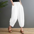 thumbnail image 2 of Ketyyh-chn99 Casual Pants Women Palazzo Lounge Pants Work Pants Loose Flowy Dress Pants Comfy Trousers Straight Pants White,L, 2 of 4