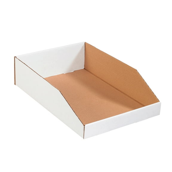 Staples Open Top Bin Boxes 12" x 18" x 4 1/2" White 50/Bundle BSBINEB1812
