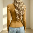 thumbnail image 5 of FchengtaiS Long Sleeve Shirts for Women Ribbed Slim Fitted Basic Tee Top Mock Neck Workout Stretchy Undershirts, 5 of 7