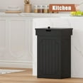 thumbnail image 2 of Trash Can Cabinet, 13 Gallon Kitchen Garbage Can, Wooden Recycling Trash Bin, Freestanding Dog Proof Trash Can, Farmhouse Trash Cabinet with Lid for Home Kitchen Bedroom, Black, 2 of 18