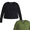 Black Soot / Camo Green, variant on Terra & Sky Women's Plus Long Sleeve Notch Neck Top, Sizes 0X-5X