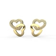 thumbnail image 5 of Arete para Mujer con Cristal Fino Swarovski en Forma de Corazón Doble– Bañado en Oro 14k– Arete Elegante y Brillante, Aretes de Mujer de Moda– Joyería para Mujer de Moda– Regalo especial Ortiz Espinosa Temporada, 5 of 5