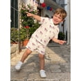 thumbnail image 4 of BemeyourBBs 2Pcs Toddler Baby Boy 4th of July Outfit Patriot Independent Day Summer Clothes Cotton Linen American Flag Print Lapel Collar Short Sleeve Button Down Shirt Tops and Pockets Shorts Set, 4 of 9