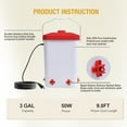 thumbnail image 3 of Heated Chicken Waterer 3 Gallon Poultry Water Heater with 4 Nipples Thermostatically Controlled Freeze Proof Chick Waterer Heater for Winter Chicken Turkey Pigeon Goose$$Garden & Patio, 3 of 7