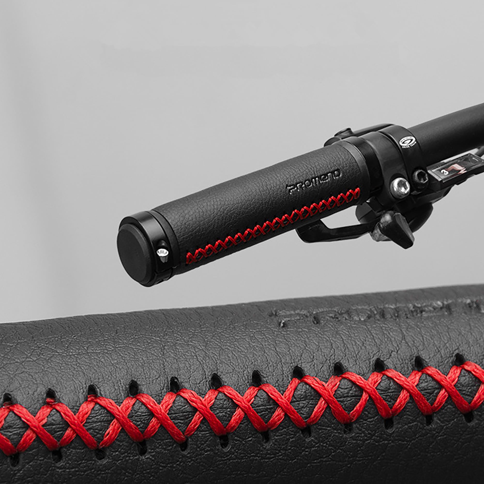 1pair Handmand Leather Bike Bar Grip Anti-Skid MTB Road Bicycle Handlebar Grips