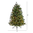 thumbnail image 3 of Nearly Natural Snowed Tipped Clermont Mixed Clear Prelit LED Decorated Pine Christmas Tree, 5', 3 of 9