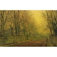 thumbnail image 2 of John Atkinson Grimshaw 24x17 Black Ornate Framed Double Matted Museum Art Print Titled: In the Golden Glow of Autumn (1884), 2 of 5