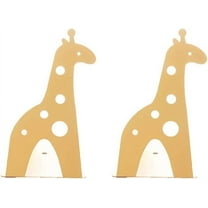 Cute Bookends, Non-Slip Giraffe Animal Bookends for Shelves Decorative for Kids Yellow 1 Pair