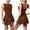 Coffee, variant on Summer Women High Neck Tennis Dress Round Neck Short Sleeve Tunics Summer Dress BuiltIn Shorts Solid Color Wrapping Skirt Comfortable and Breathable Casual Jumpsuits for Women