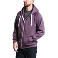 thumbnail image 3 of G-Style USA Men's Heavyweight Zip-Up Hoodie Sweatshirt HL13102 - Heather Purple - Large, 3 of 7