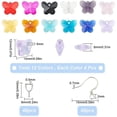 thumbnail image 6 of 1 Box 12 Colors 24 Pairs Butterfly Beads Charms Earrings Kit Transparent Crystal Glass Beads Earrings Making Kit for Jewelry Making kit DIY Bracelet Necklace Women Beginners Adults, 6 of 7