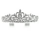 thumbnail image 1 of KAKOWELY Tiara de corona con brillantes cristales y diamantes de imitación para boda, fiesta de graduación (plata), 1 of 5