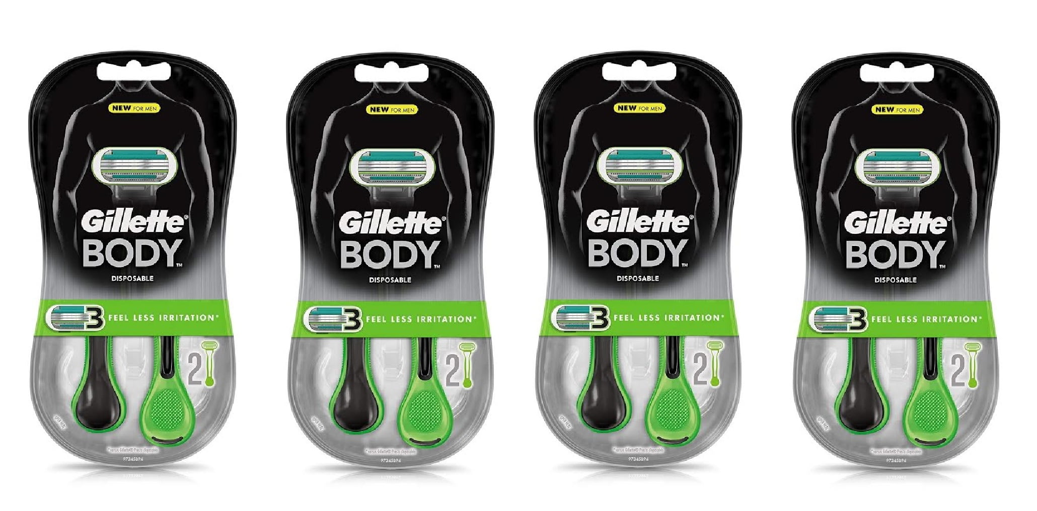Gillette Body Men's Disposable Razors, 2 Count (Pack of 4) + Cat Line Makeup Tutorial