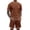 Brown, variant on Men's Waffle Shirt and Shorts Set 2 Piece Outfits Casual Summer Tracksuits Set with Pockets