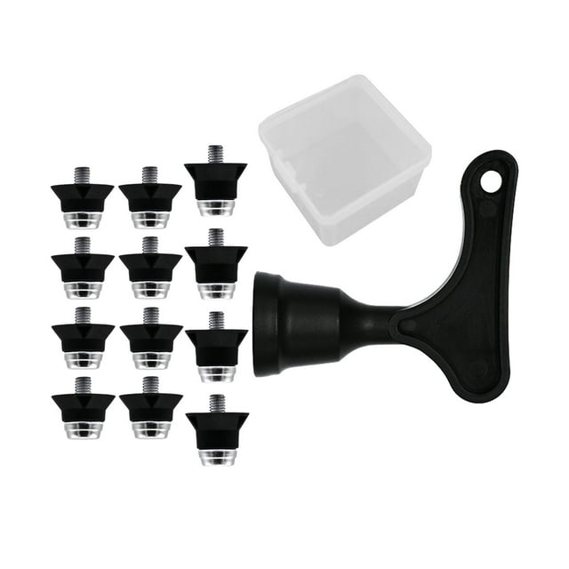12pcs Football Shoe Spikes, Rugby Shoes Studs, 13mm 16mm Turf Screw in M5 Soccer With Storage Box