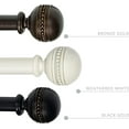 thumbnail image 6 of eTeckram 1" Double Curtain Rod with Sable Finials and holdbacks (28" to 48", Weathered white), 6 of 6