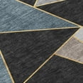 thumbnail image 4 of 9' X 12' Blue Charcoal And Gray Geometric Washable Indoor Outdoor Area Rug, 4 of 5