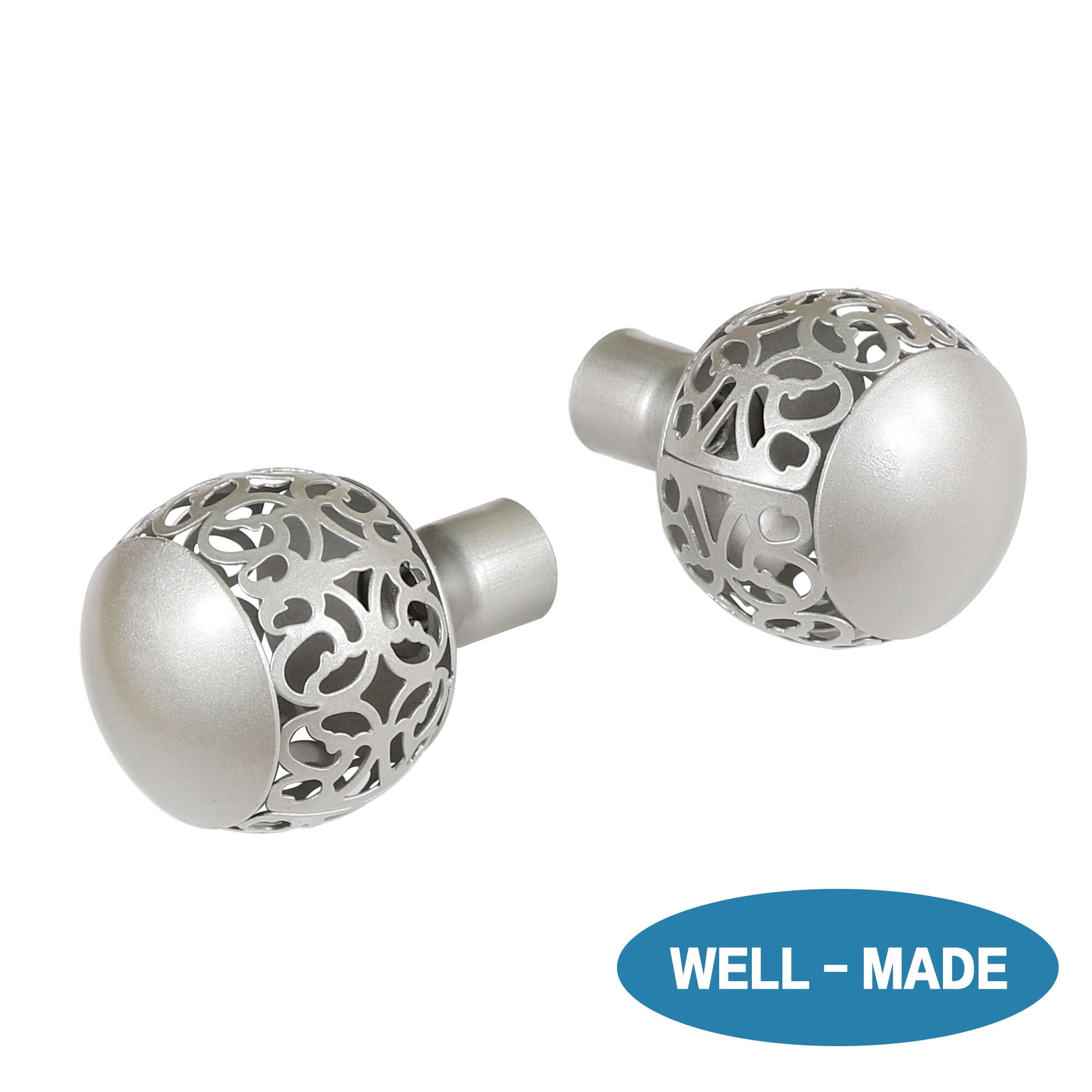H.VERSAILTEX Single Curtain Rod, Diameter 0.75 Inch Stainless Steel Ball Cage Adjustable 48-84 Inch ，Nickel