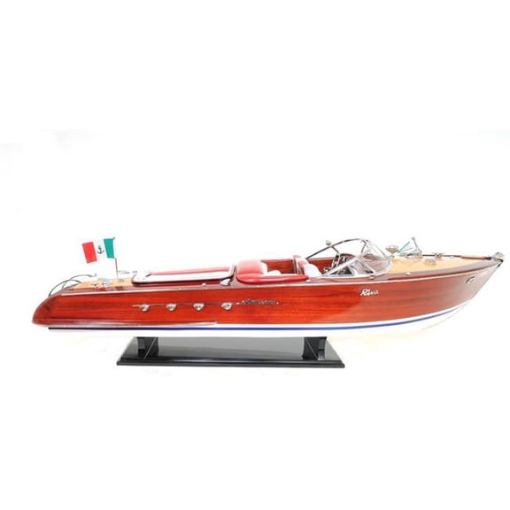 HomeRoots 10" Riva Aquarama Hand Painted Decorative Boat