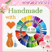 Friendship Bracelet String 50 Skeins Fashionable Rainbow Color Embroidery Floss Cross Stitch Embroidery Thread Cotton Floss Bracelet Yarn,Craft Floss