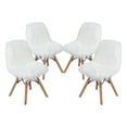 thumbnail image 2 of Emma + Oliver Set of 4 Shaggy Faux Fur White Accent Chairs - Shag Style Kids Chair for Ages 5-7 - Kids Playroom Chair, 2 of 14