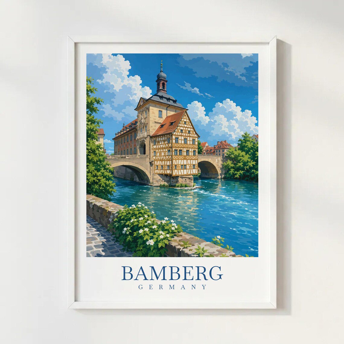 Bamberg Germany Wall Art Print Historic Old Town Decor Unframed Paper Print
