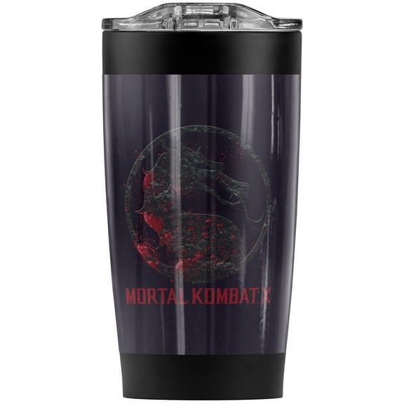 Mortal Kombat X/Bloody Seal Stainless Steel Tumbler 20 oz Coffee Travel Mug/Cup, Vacuum Insulated & Double Wall with Leakproof Sliding Lid | Great for Hot Drinks and Cold Beverages