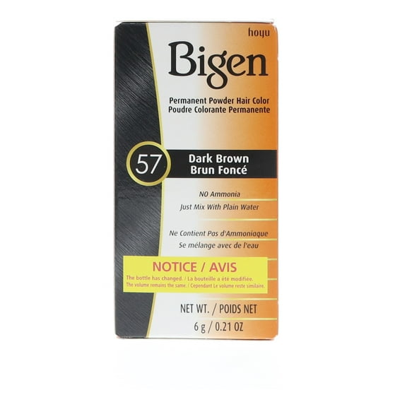 Bigen Permanent Powder Hair Color 57 Dark Brown 1 ea (Pack of 6)
