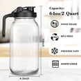 thumbnail image 2 of 3 Pack 64 OZ Mason Jars with Lid, Glass Pitcher Double Leak Proof with Pour Spout Handle, 2 Quart Wide Mouth Breast Milk Pitcher for Fridge, Creamer Container for Coffee, Sun Tea, Juice（BLACK), 2 of 3