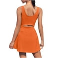thumbnail image 6 of Brilliant Plus Size Clearance Tennis Dress for Women Workout Dress with Built in Shorts and Bra Cut Out athletic Dresses Orange XL, 6 of 9