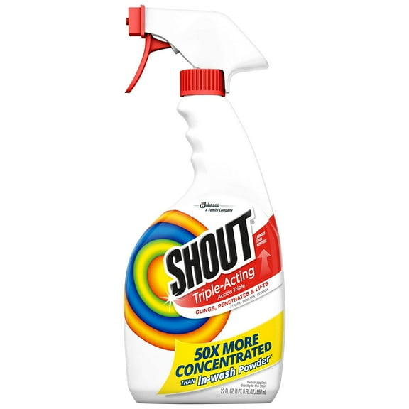 Shout 02251 Triple-Acting Laundry Stain Remover, 22 Oz, Trigger Spray, Each